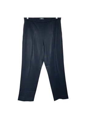 Theory Black Trousers Sz 8 Pull on Zip pocket Classic Minimalist Pant
